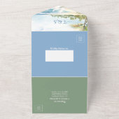 トロピカルパームツリービーチQRコードオーシャンロケーション オールインワン招待状 (外側)