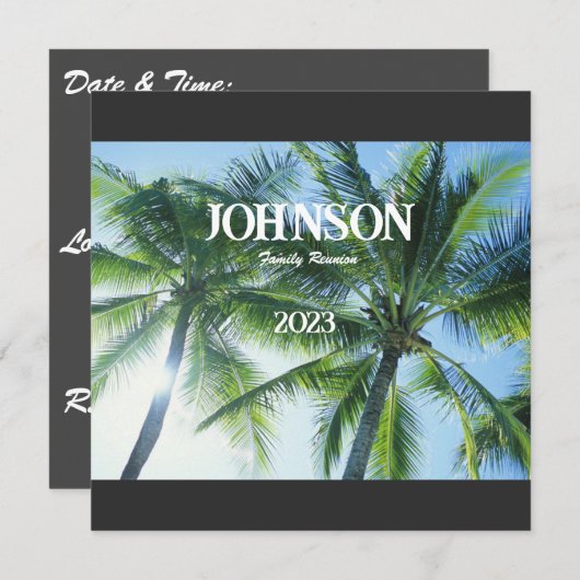 トロピカルパームツリーファミリー懇親会招待状 シーズンカード (正面/裏面)