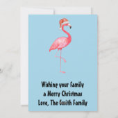 トロピカルパームツリーフラミンゴホリデーパーティー シーズンカード (裏面)