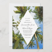 トロピカルパームツリーフロリダビーチ結婚式 招待状 (正面)