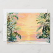 トロピカルパームツリーフローラビーチリハーサルディナー 招待状 (裏面)