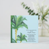 トロピカルパームツリーブライダルシャワー招待 招待状 (スタンド正面)