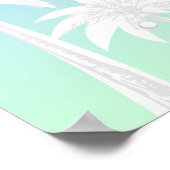 トロピカルパームツリーブルーグリーングラデーションビーチハウス ポスター (角)