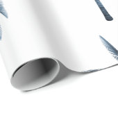 トロピカルパームツリーブルーホワイトギフト ラッピングペーパー (ロールコーナー)