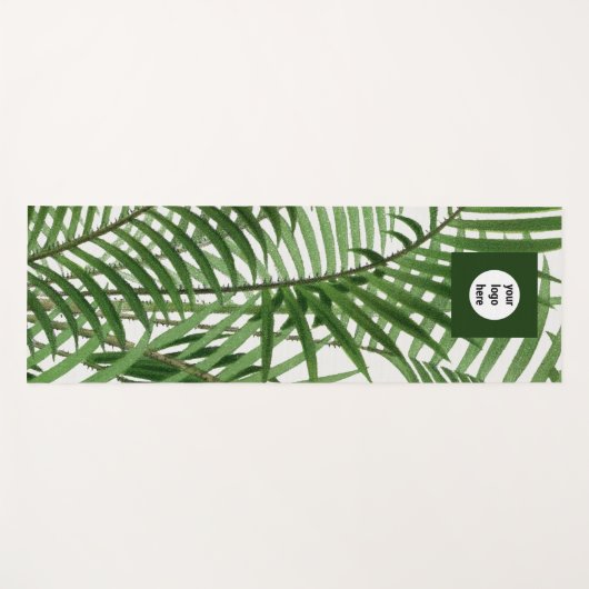 トロピカルパームツリープロモーションビジネスロゴ ヨガマット (正面(横))