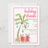 トロピカルパームツリーホリデードリンクパーティの招待状 招待状 (正面)