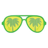 トロピカルパームツリーホリデーパーティーシェード アビエーターサングラス (正面)