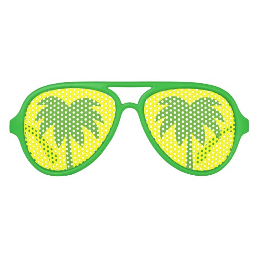 トロピカルパームツリーホリデーパーティーシェード アビエーターサングラス (正面)