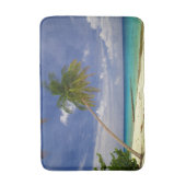 トロピカルパームツリーホワイトサンディビーチ バスマット (正面縦)