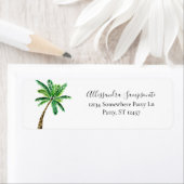 トロピカルパームツリーホワイト差出人住所 ラベル (インサイチュ)