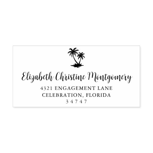 トロピカルパームツリーホームアドレス セルフインキングスタンプ (デザイン)