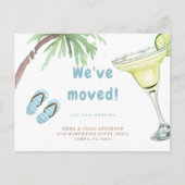 トロピカルパームツリーマルガリタホワイト引っ越しました ポストカード (正面)