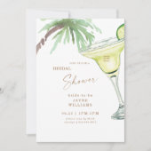 トロピカルパームツリーマルガリータブライダルシャワーインビタ 招待状 (正面)