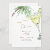トロピカルパームツリーマルガリータブライダルシャワーインビタ 招待状 (正面/裏面)