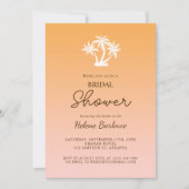 トロピカルパームツリーミニマモダンリストブライダルシャワー 招待状 (正面)