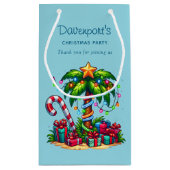 トロピカルパームツリーメリークリスマス スモールペーパーバッグ (裏面)