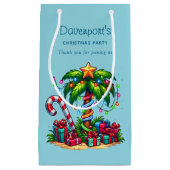 トロピカルパームツリーメリークリスマス スモールペーパーバッグ (正面)