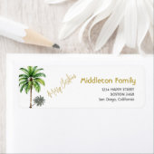 トロピカルパームツリーメリークリスマス ラベル (インサイチュ)