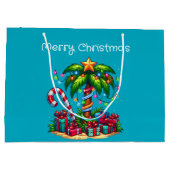 トロピカルパームツリーメリークリスマス ラージペーパーバッグ (裏面)