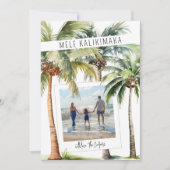 トロピカルパームツリーメレカリキマカクリスマス シーズンカード (正面)