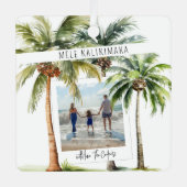 トロピカルパームツリーメレカリキマカクリスマス メタルオーナメント (正面)