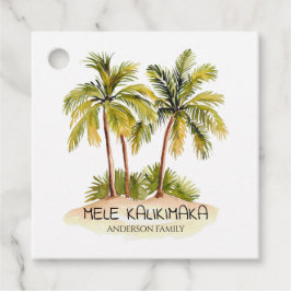 トロピカルパームツリーメレカリキマカメッセージカード フェイバータグ