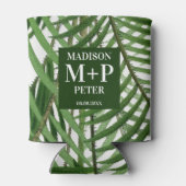 トロピカルパームツリーモノグラムのウェディングアルバム 缶クーラー (裏面)