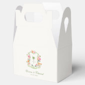 トロピカルパームツリーモノグラムクレストビーチ結婚式 フェイバーボックス (オープン)