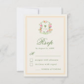 トロピカルパームツリーモノグラムサマービーチ結婚式 出欠カード (正面)