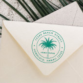 トロピカルパームツリーラウンド差出人住所 ラバースタンプ