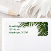 トロピカルパームツリーリーフエレガントサマー招待状 ラベル (インサイチュ)