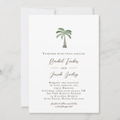トロピカルパームツリーヴィンテージビーチ結婚式 招待状 (正面)
