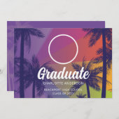 トロピカルパームツリー卒業招待状 招待状 (正面/裏面)