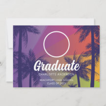 トロピカルパームツリー卒業招待状