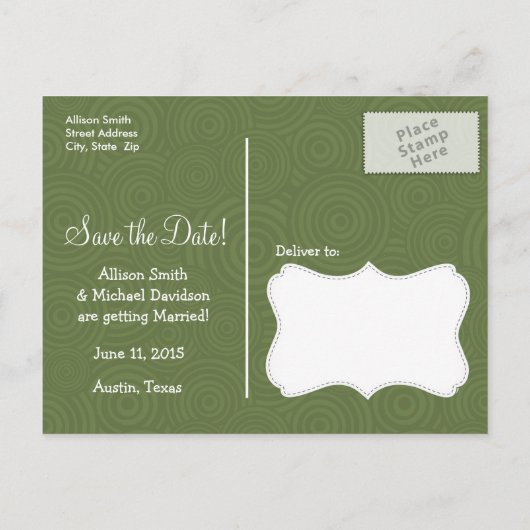 トロピカルパームツリー柄 案内ポストカード (裏面)