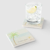 トロピカルパームツリー海ビーチ ストーンコースター