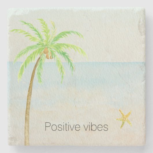 トロピカルパームツリー海ビーチ ストーンコースター