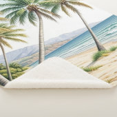 トロピカルパームツリー海 シェルパブランケット (3/4)