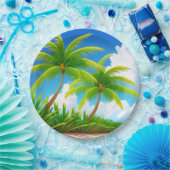 トロピカルパームツリー紙プレート ペーパープレート (パーティー)