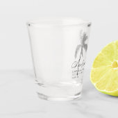 トロピカルパームツリー結婚式の引き出物応援 モダン ショットグラス (左)