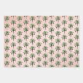 トロピカルパームツリー金ゴールドグリッタードリーム ラッピングペーパーシート (正面)