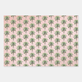 トロピカルパームツリー金ゴールドグリッタードリーム ラッピングペーパーシート