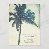 トロピカルパームツリー鍵ウェスト結婚式の日付を保存 案内ポストカード (正面)