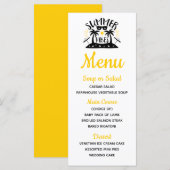 トロピカルパームツリー黄色ビーチサマーウェディング メニュー (正面/裏面)