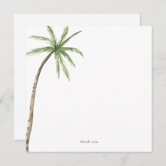 トロピカルパームツリー オーダーメイド スクエア サンキューカード (正面/裏面)