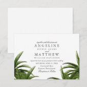 トロピカルパームツリー グリーン ウェディングカード 招待状 (正面/裏面)