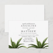 トロピカルパームツリー グリーン ウェディングカード 招待状 (正面/裏面)