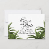 トロピカルパームツリー グリーン ウェディング セーブ・ザ・デート 招待状 (正面)