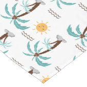 トロピカルパームツリー サンシャイン ティール ターコイズ ショートテーブルランナー (コーナー)