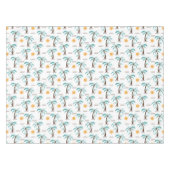 トロピカルパームツリー サンシャイン ティール ターコイズ テーブルクロス (正面(横))